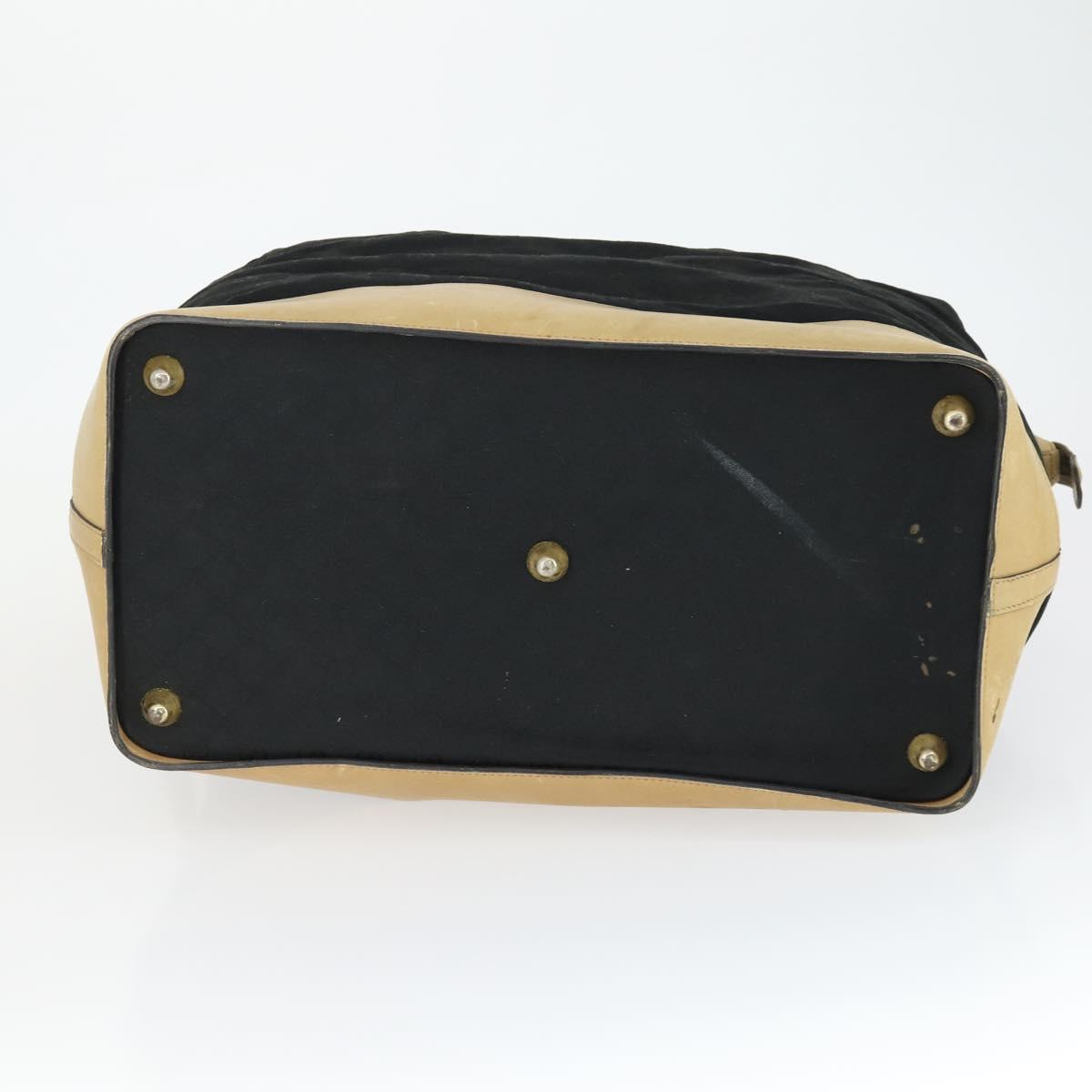 GUCCI GG Canvas Boston Bag Black Gold Auth 169500