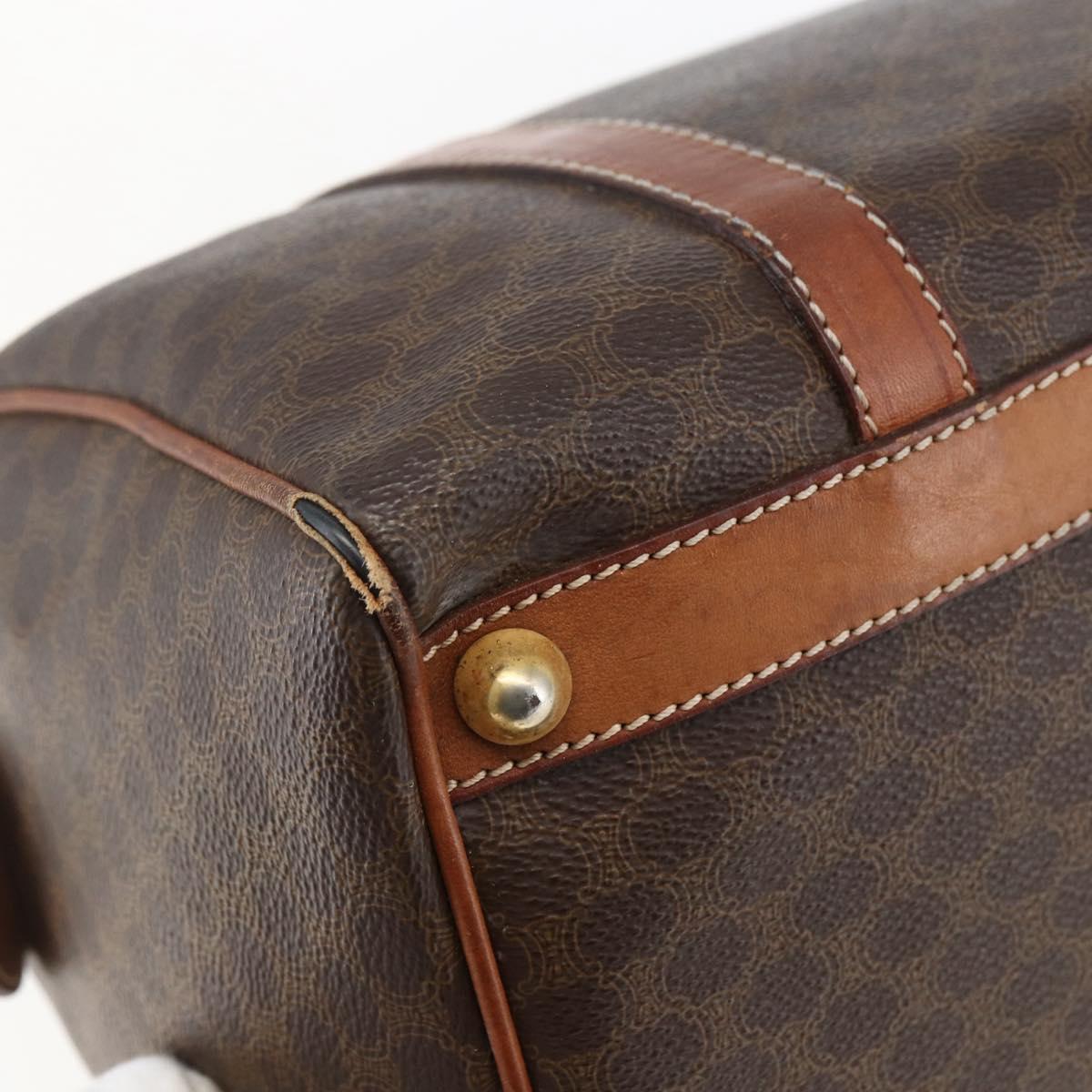 CELINE Macadam Canvas Hand Bag PVC Beige Gold Auth 169502