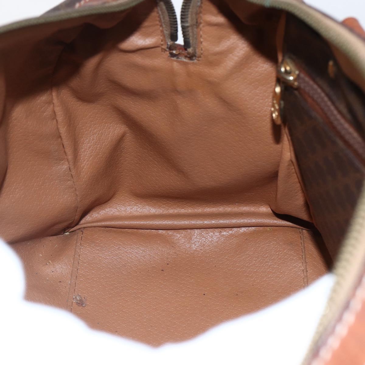 CELINE Macadam Canvas Hand Bag PVC Beige Gold Auth 169502