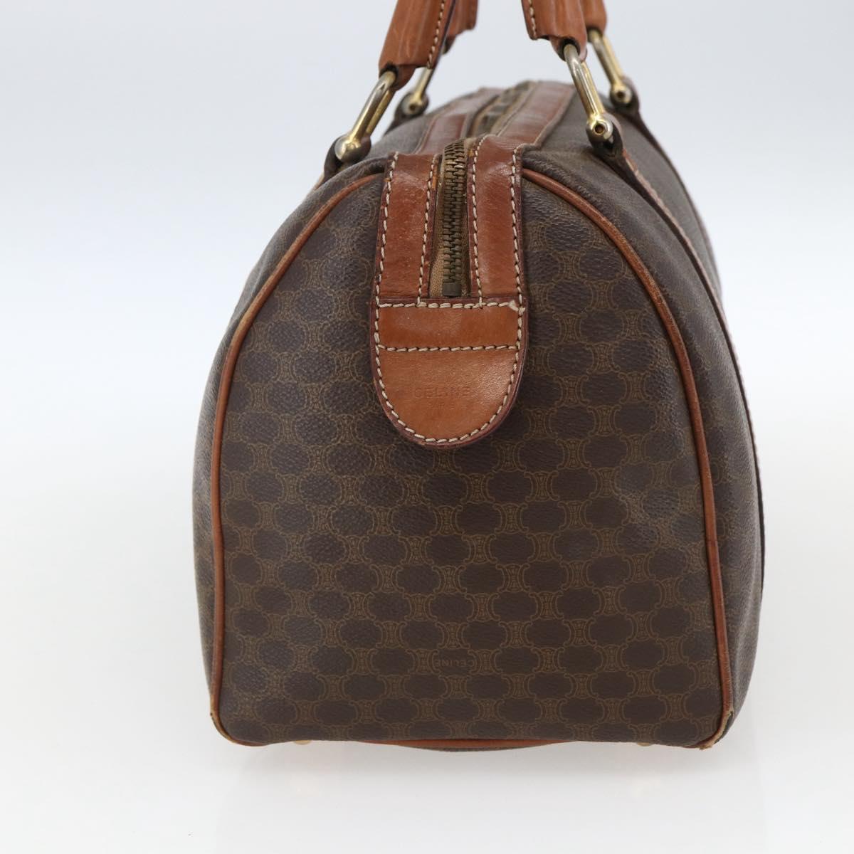 CELINE Macadam Canvas Hand Bag PVC Beige Gold Auth 169502