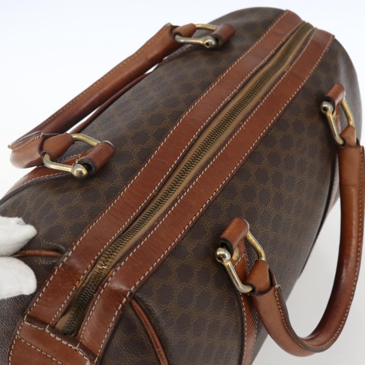 CELINE Macadam Canvas Hand Bag PVC Beige Gold Auth 169502