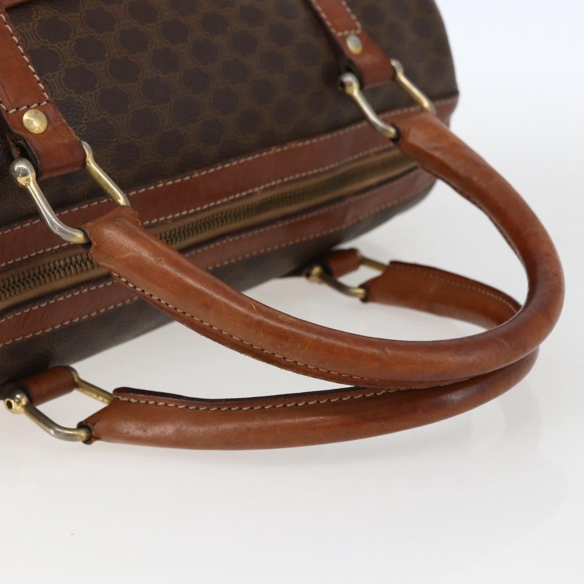 CELINE Macadam Canvas Hand Bag PVC Beige Gold Auth 169502