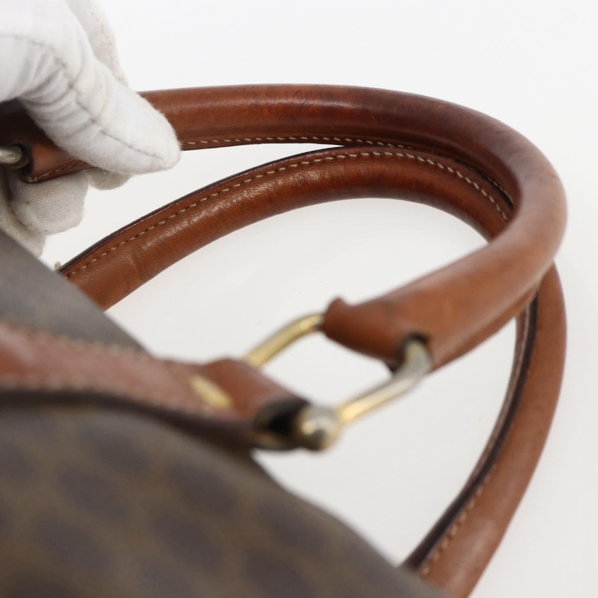 CELINE Macadam Canvas Hand Bag PVC Beige Gold Auth 169502
