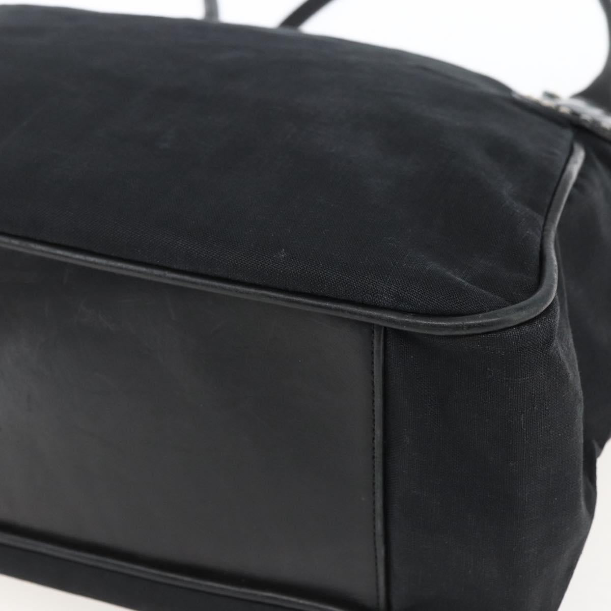 Christian Louboutin Tote Bag Canvas Black Silver Auth 169504