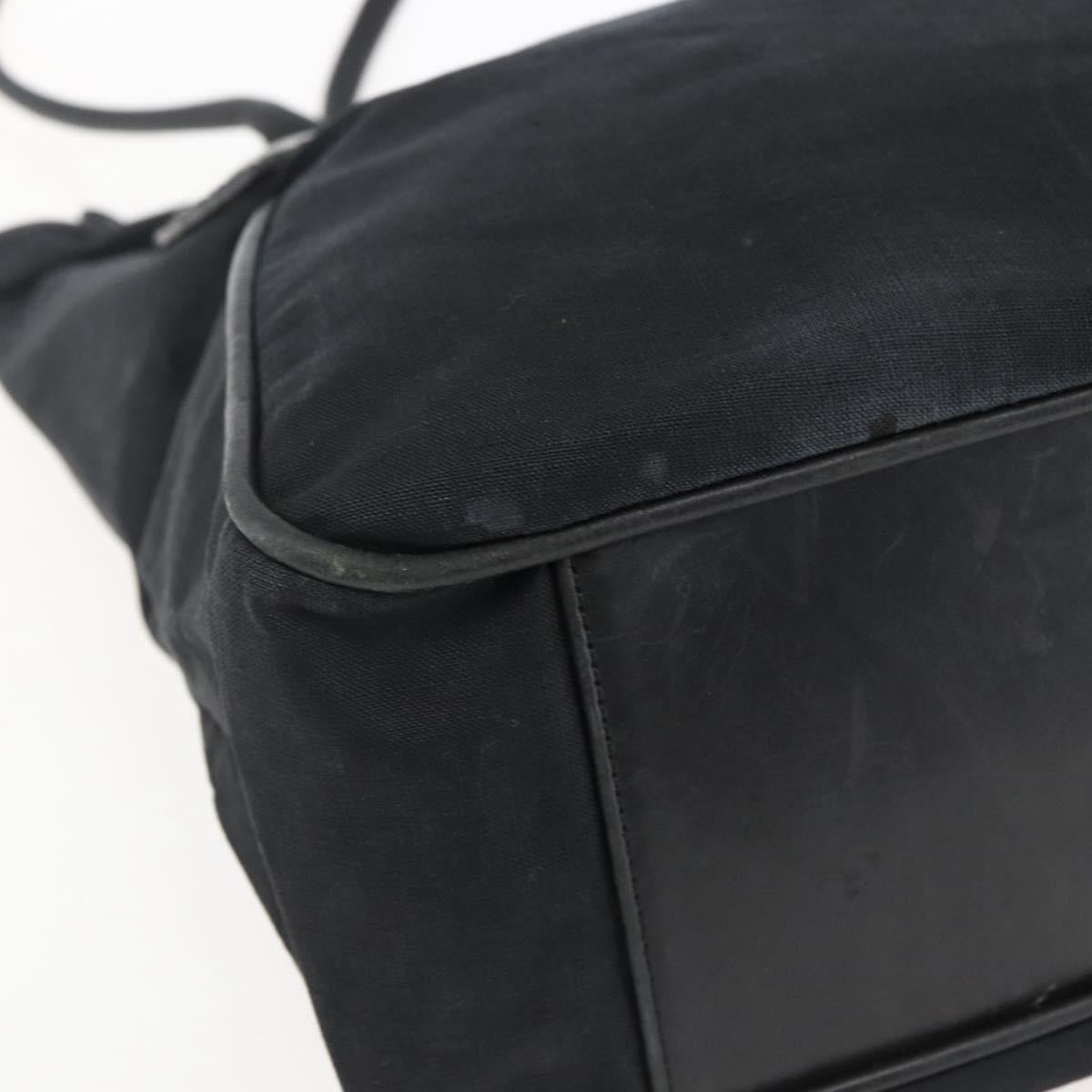 Christian Louboutin Tote Bag Canvas Black Silver Auth 169504