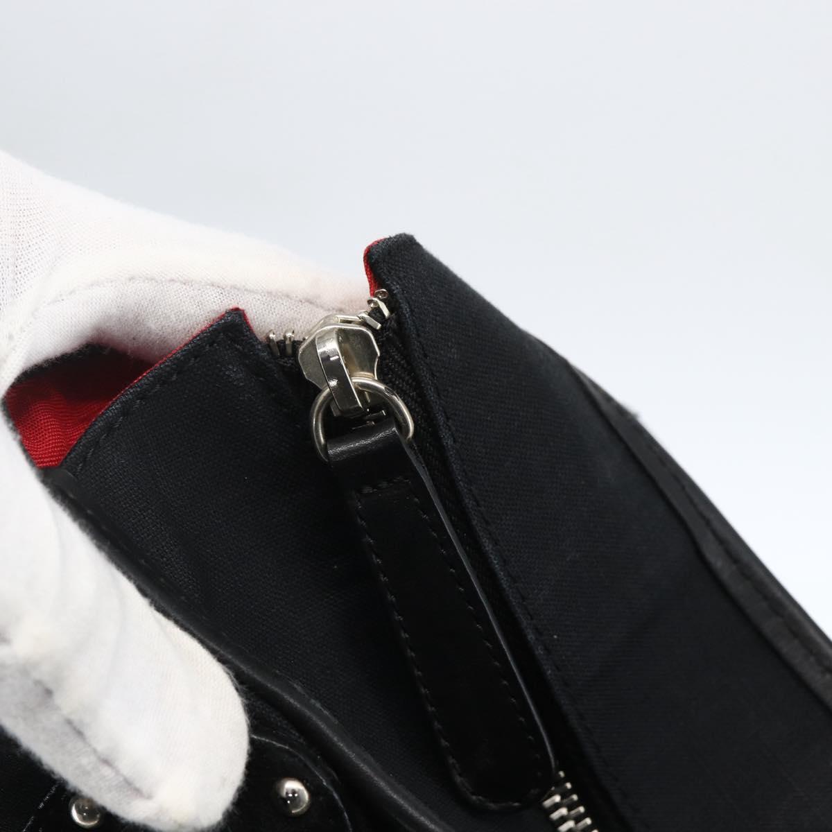 Christian Louboutin Tote Bag Canvas Black Silver Auth 169504