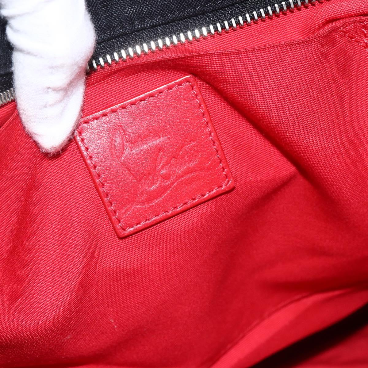 Christian Louboutin Tote Bag Canvas Black Silver Auth 169504