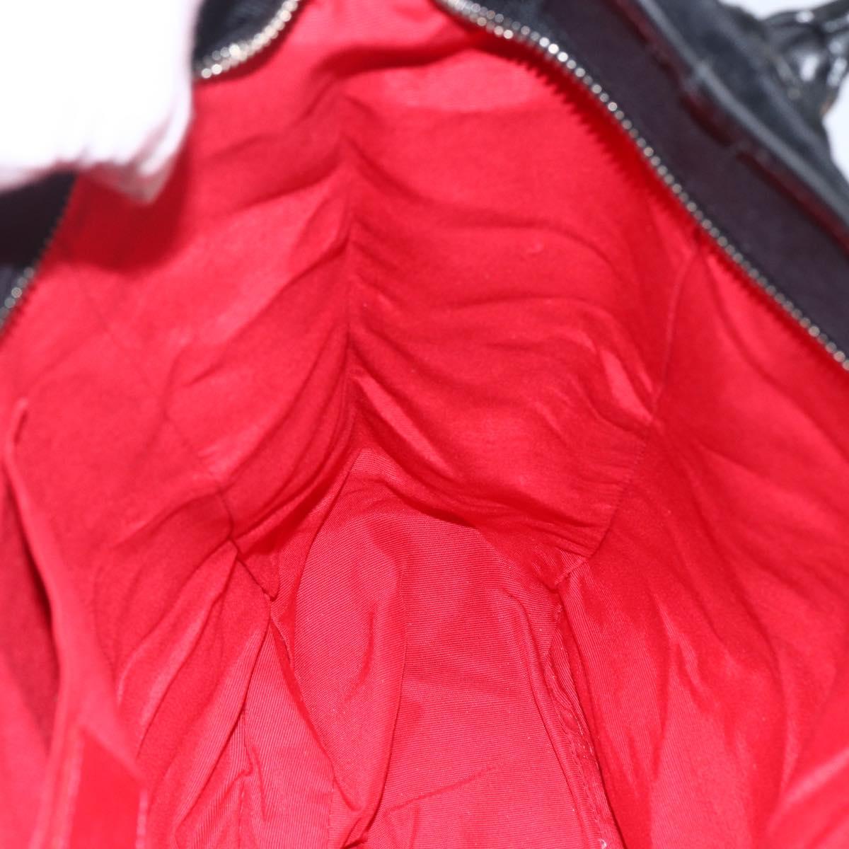 Christian Louboutin Tote Bag Canvas Black Silver Auth 169504