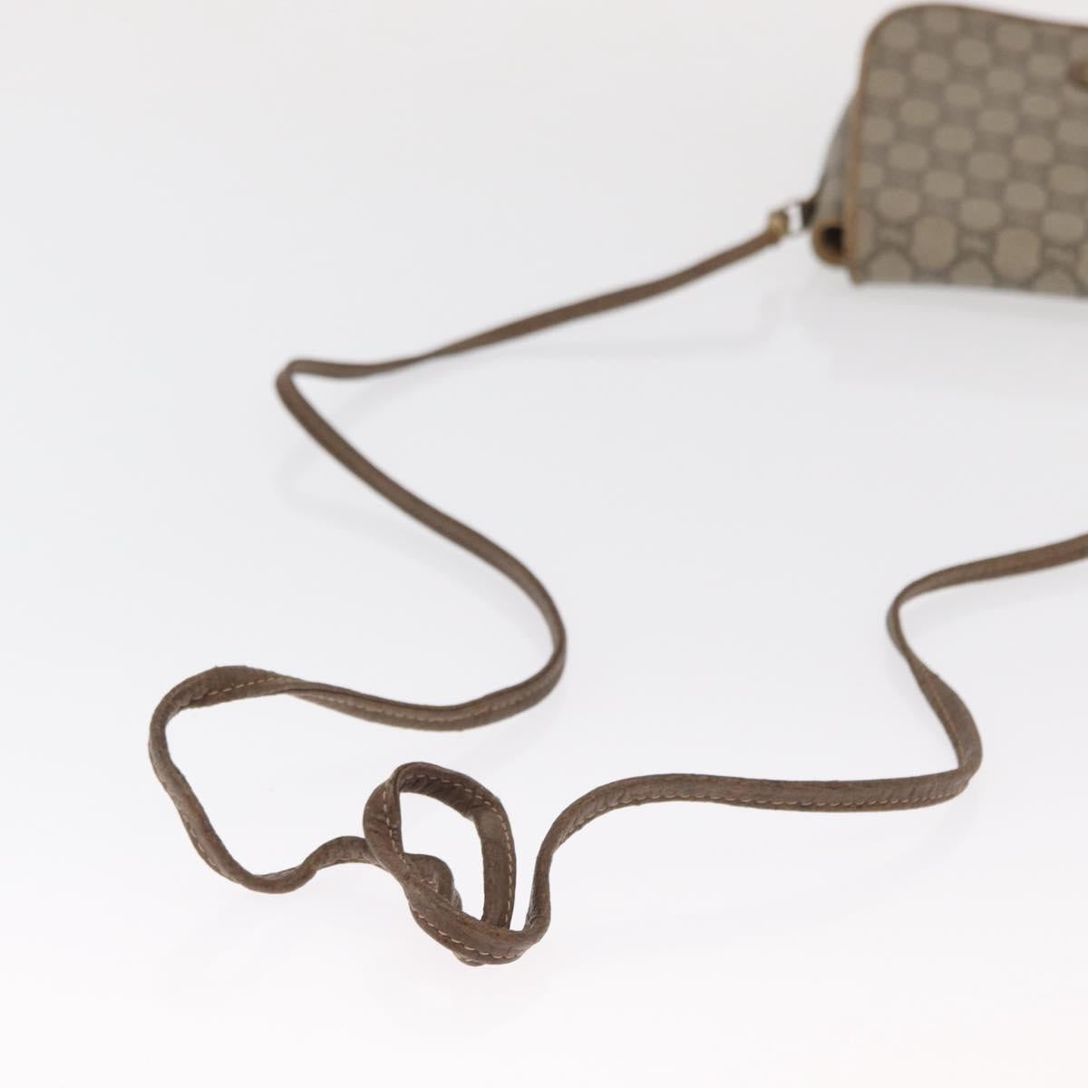 GUCCI GG Plus Supreme Shoulder Bag PVC Beige Gold Auth 169512