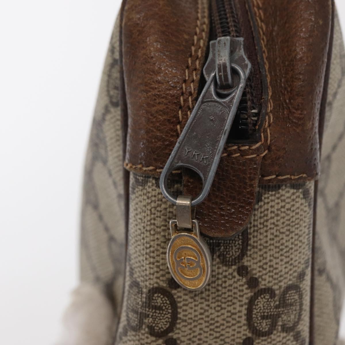 GUCCI GG Canvas Web Sherry Line Clutch Bag Beige 37-014-3553 Auth 169513