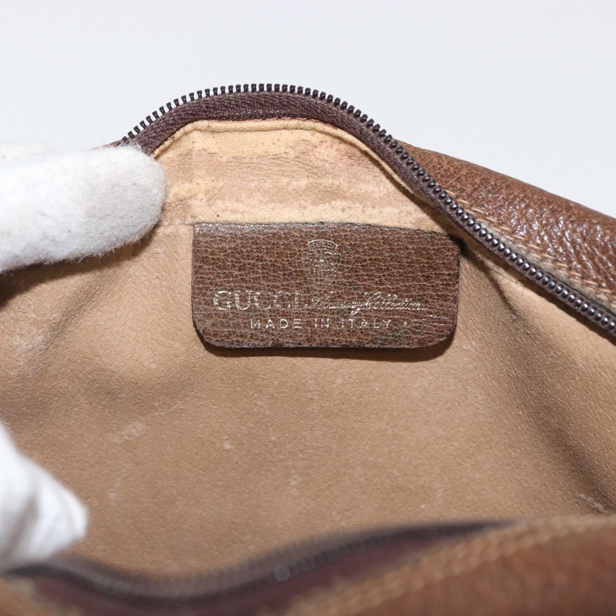 GUCCI GG Canvas Web Sherry Line Clutch Bag Beige 37-014-3553 Auth 169513