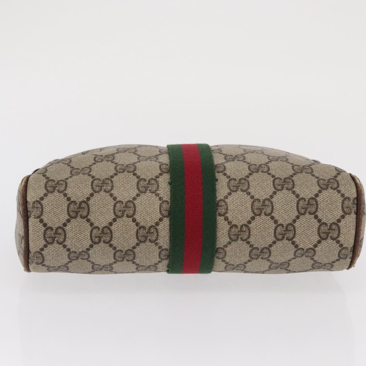 GUCCI GG Canvas Web Sherry Line Clutch Bag Beige 37-014-3553 Auth 169513