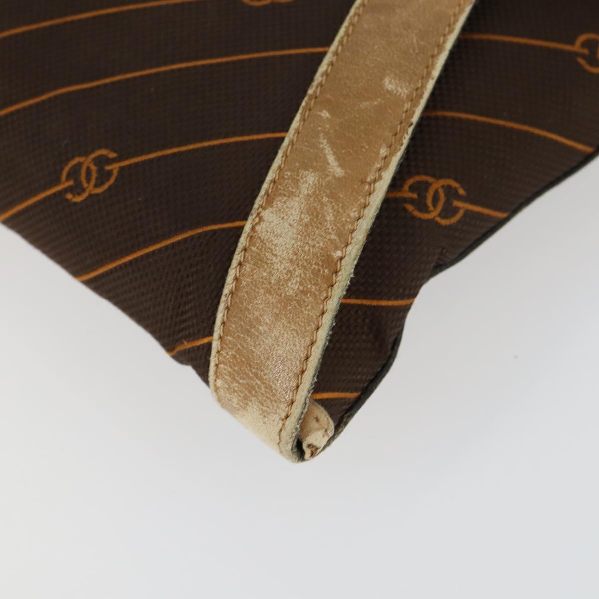 GUCCI Sherry Line Clutch Bag Suede Canvas 2 Set Navy Brown Auth 169518