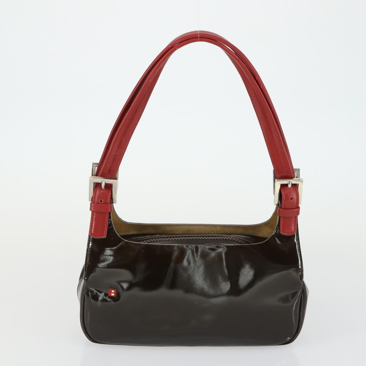 BALLY Shoulder Bag Patent PVC 2 Set Bordeaux Blue Auth 169519