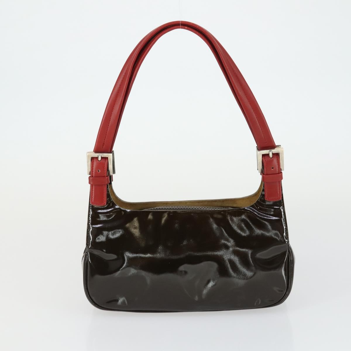 BALLY Shoulder Bag Patent PVC 2 Set Bordeaux Blue Auth 169519