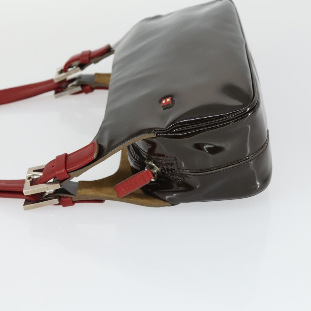 BALLY Shoulder Bag Patent PVC 2 Set Bordeaux Blue Auth 169519