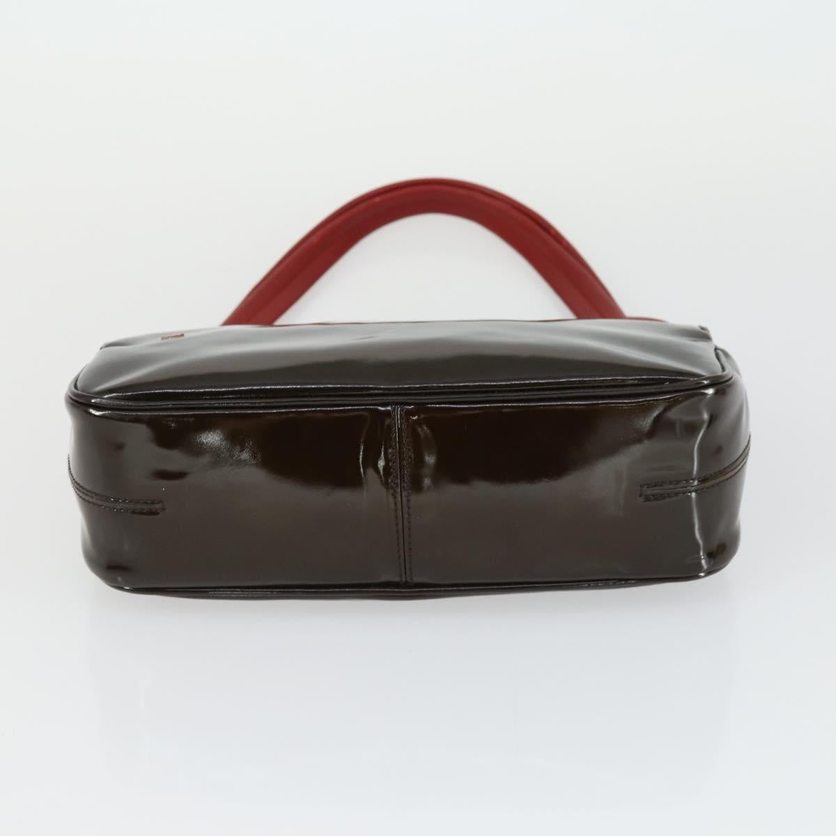 BALLY Shoulder Bag Patent PVC 2 Set Bordeaux Blue Auth 169519