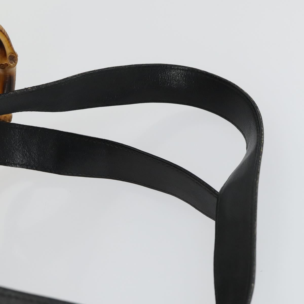 GUCCI Bamboo Backpack Leather Black Gold 003 1998 0016 Auth 169543A