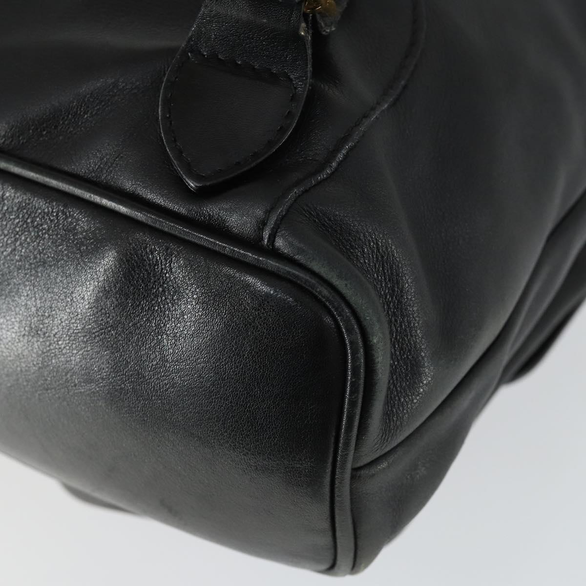 GUCCI Bamboo Backpack Leather Black Gold 003 1998 0016 Auth 169543A