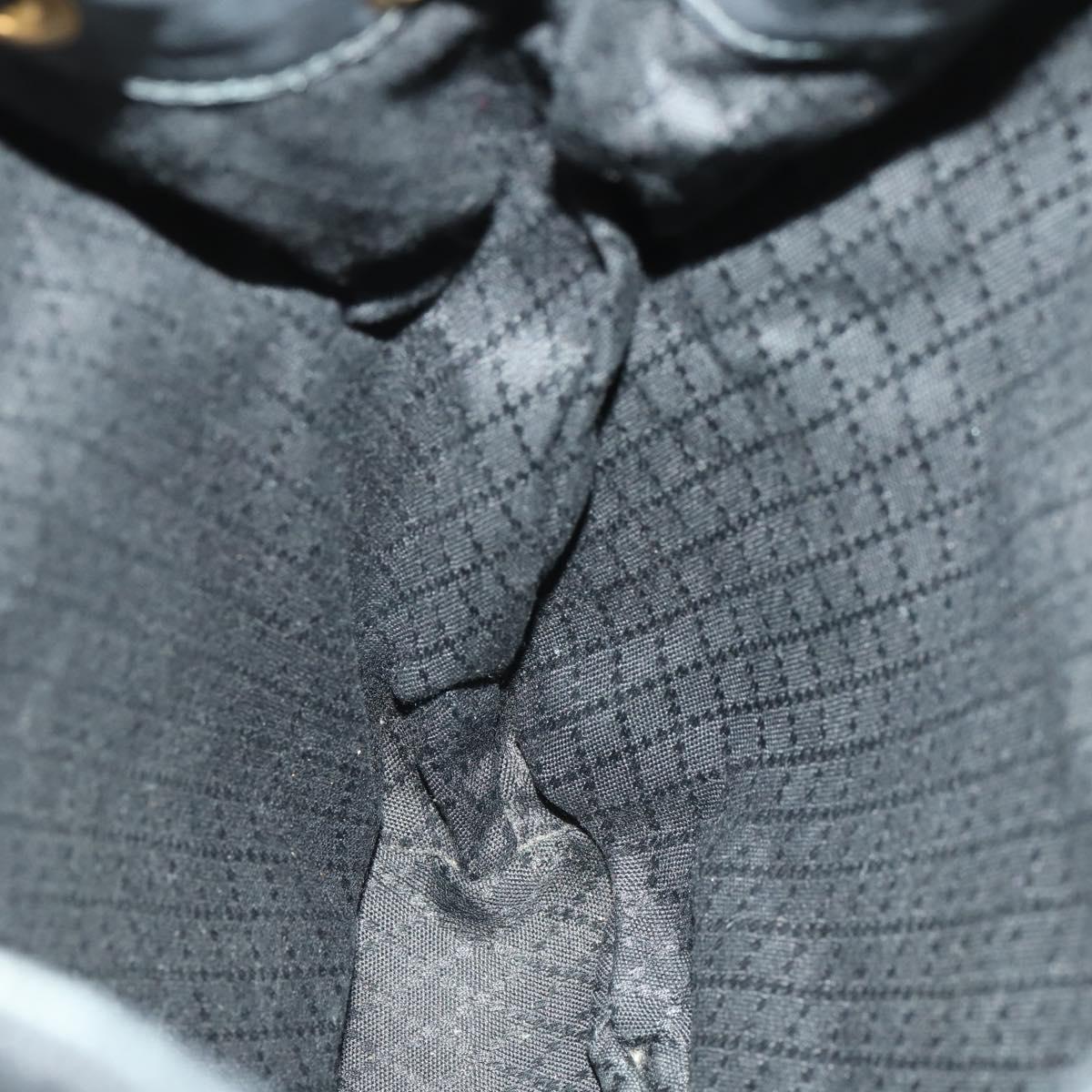 GUCCI Bamboo Backpack Leather Black Gold 003 1998 0016 Auth 169543A