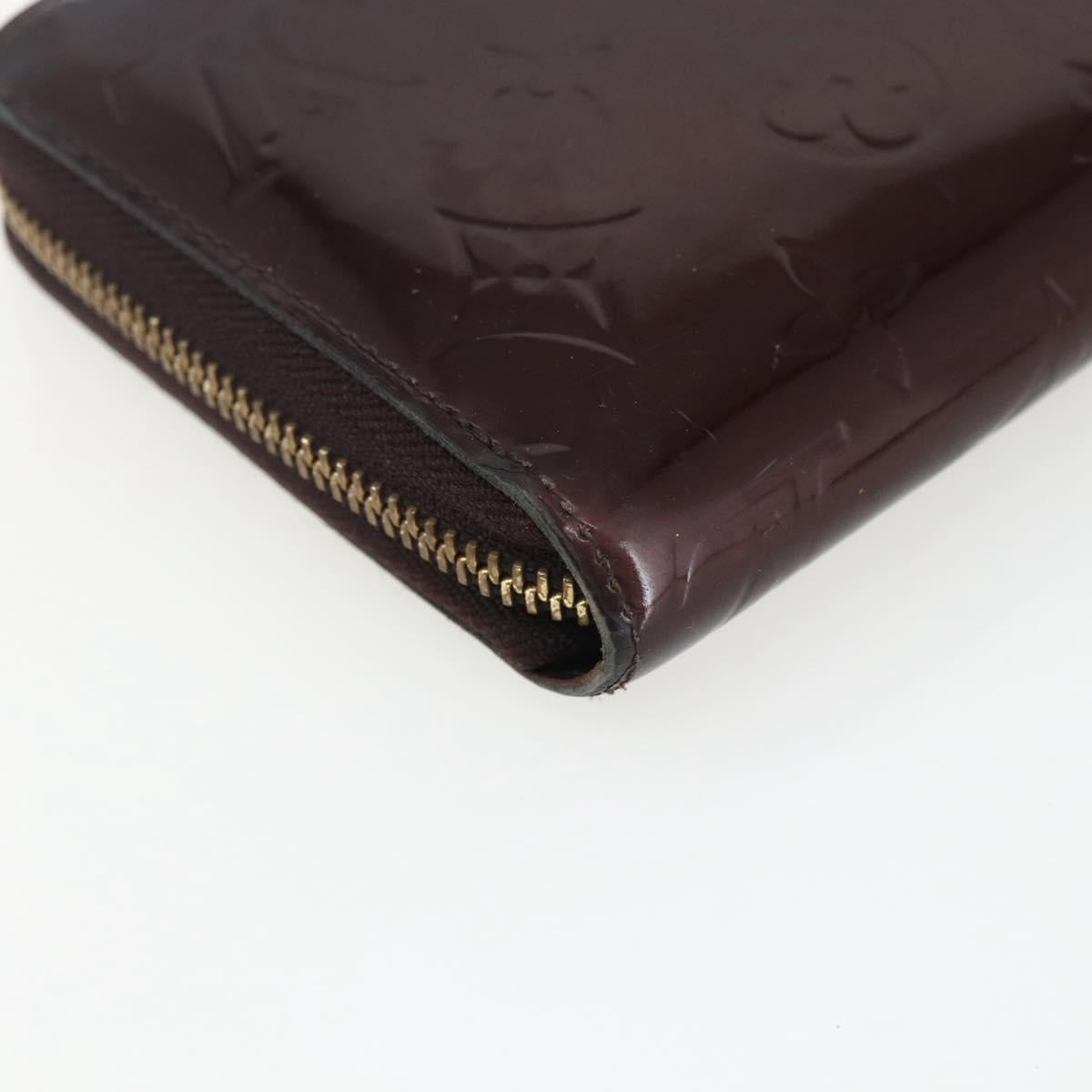 LOUIS VUITTON Monogram Vernis Zippy Long Wallet Amarante M93522 LV Auth 169544