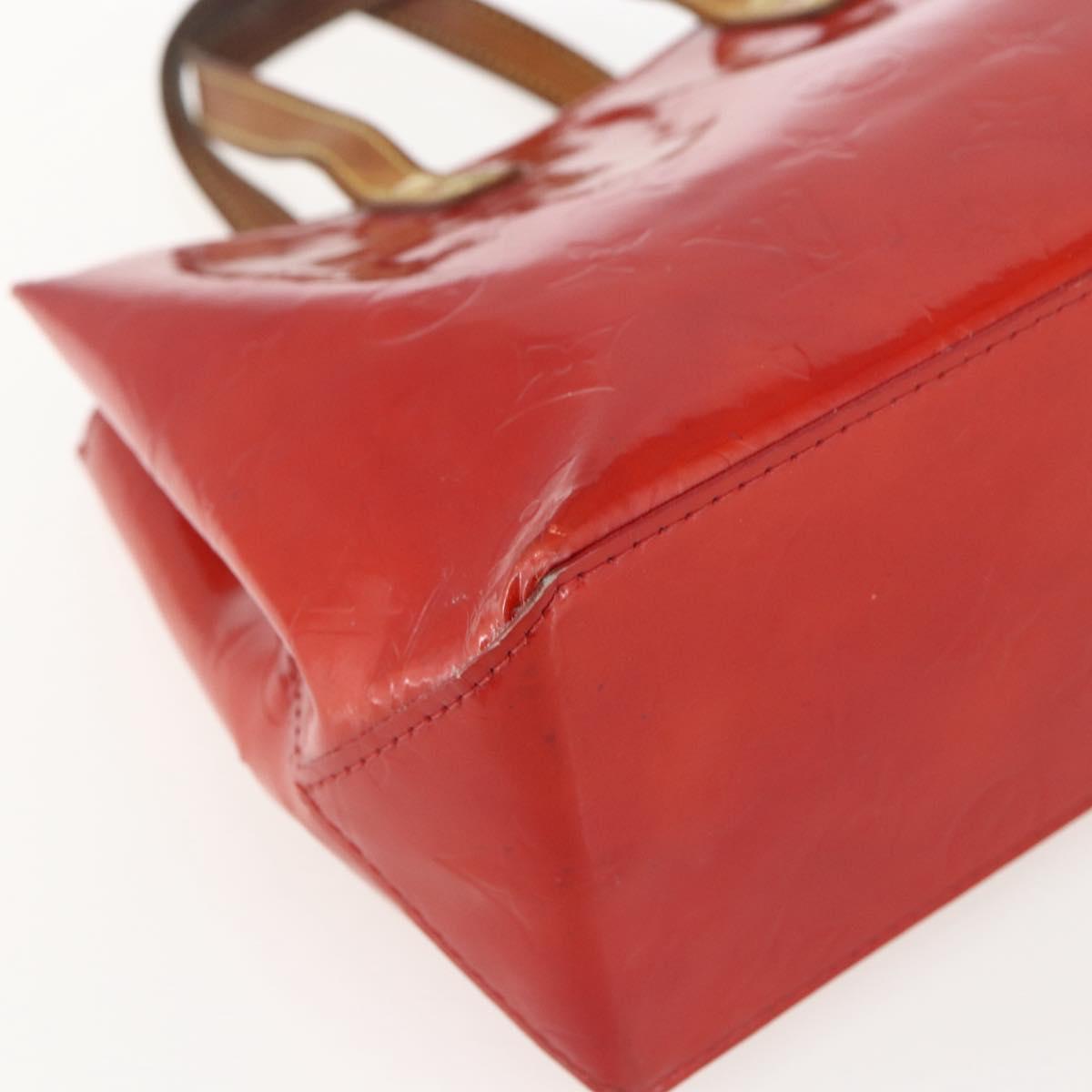 LOUIS VUITTON Monogram Vernis Reade PM Hand Bag Red Rouge M91088 LV Auth 169564