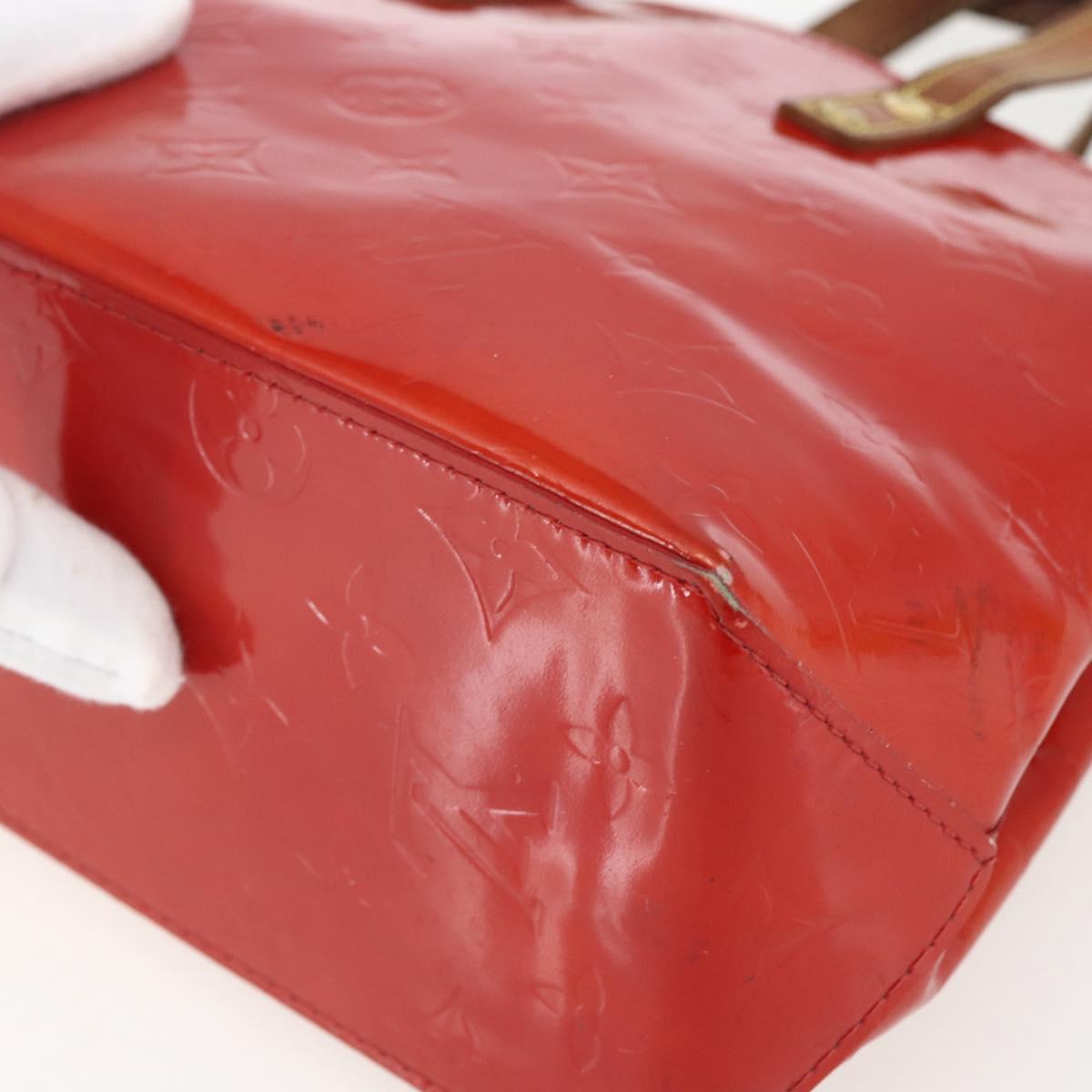 LOUIS VUITTON Monogram Vernis Reade PM Hand Bag Red Rouge M91088 LV Auth 169564