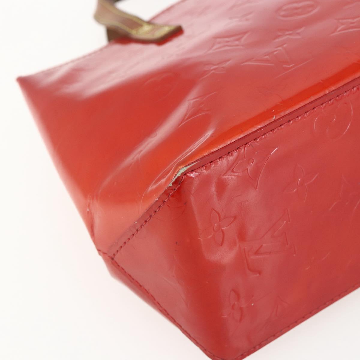 LOUIS VUITTON Monogram Vernis Reade PM Hand Bag Red Rouge M91088 LV Auth 169564