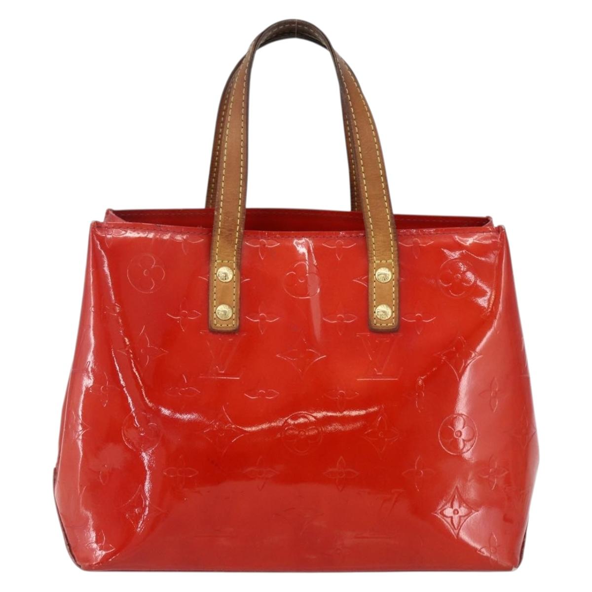 LOUIS VUITTON Monogram Vernis Reade PM Hand Bag Red Rouge M91088 LV Auth 169564