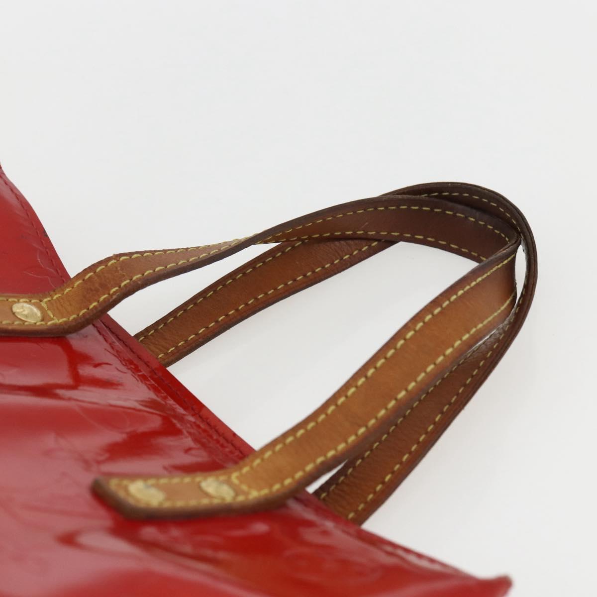 LOUIS VUITTON Monogram Vernis Reade PM Hand Bag Red Rouge M91088 LV Auth 169564