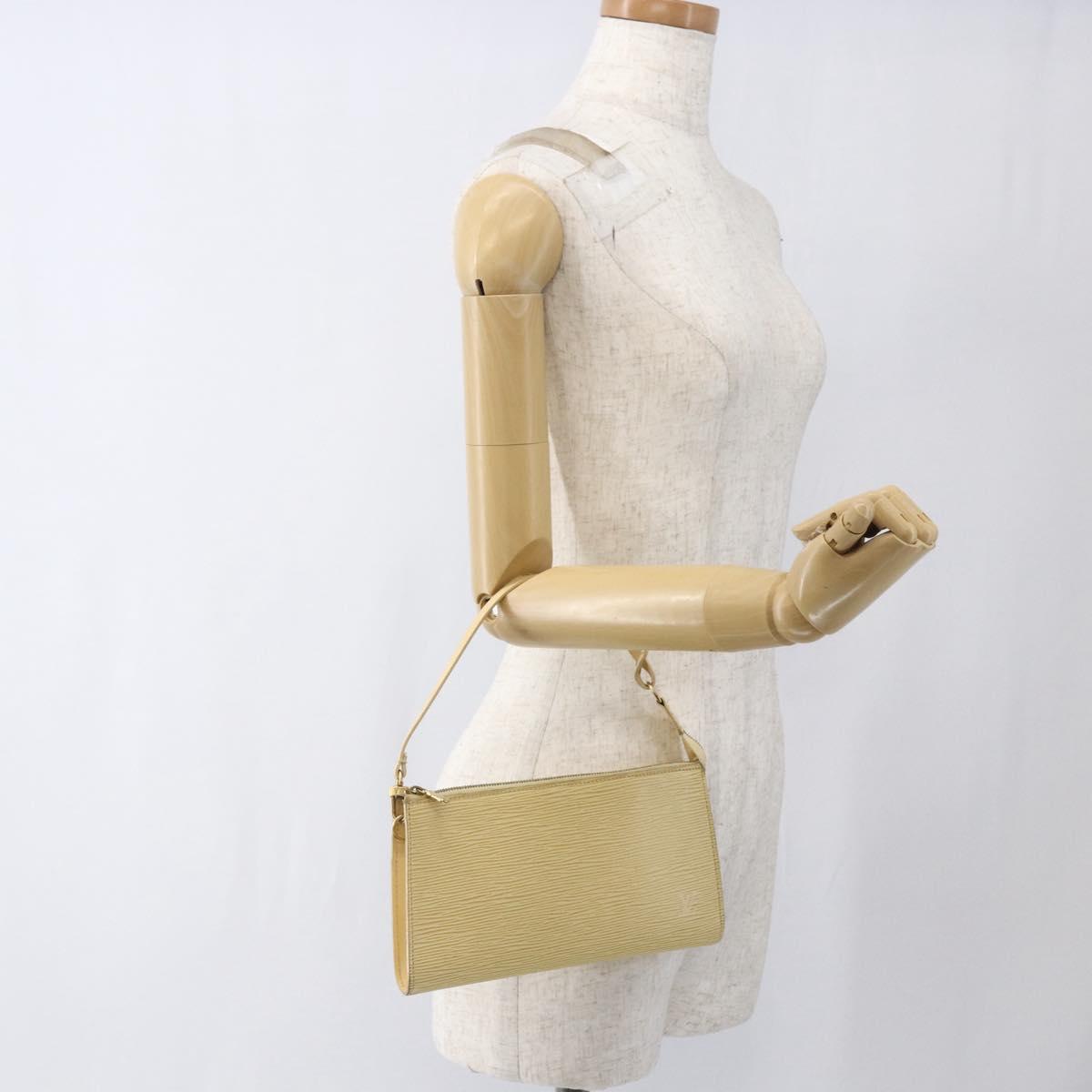 LOUIS VUITTON Epi Pochette Accessoires Pouch Vanilla M5294A LV Auth 169565