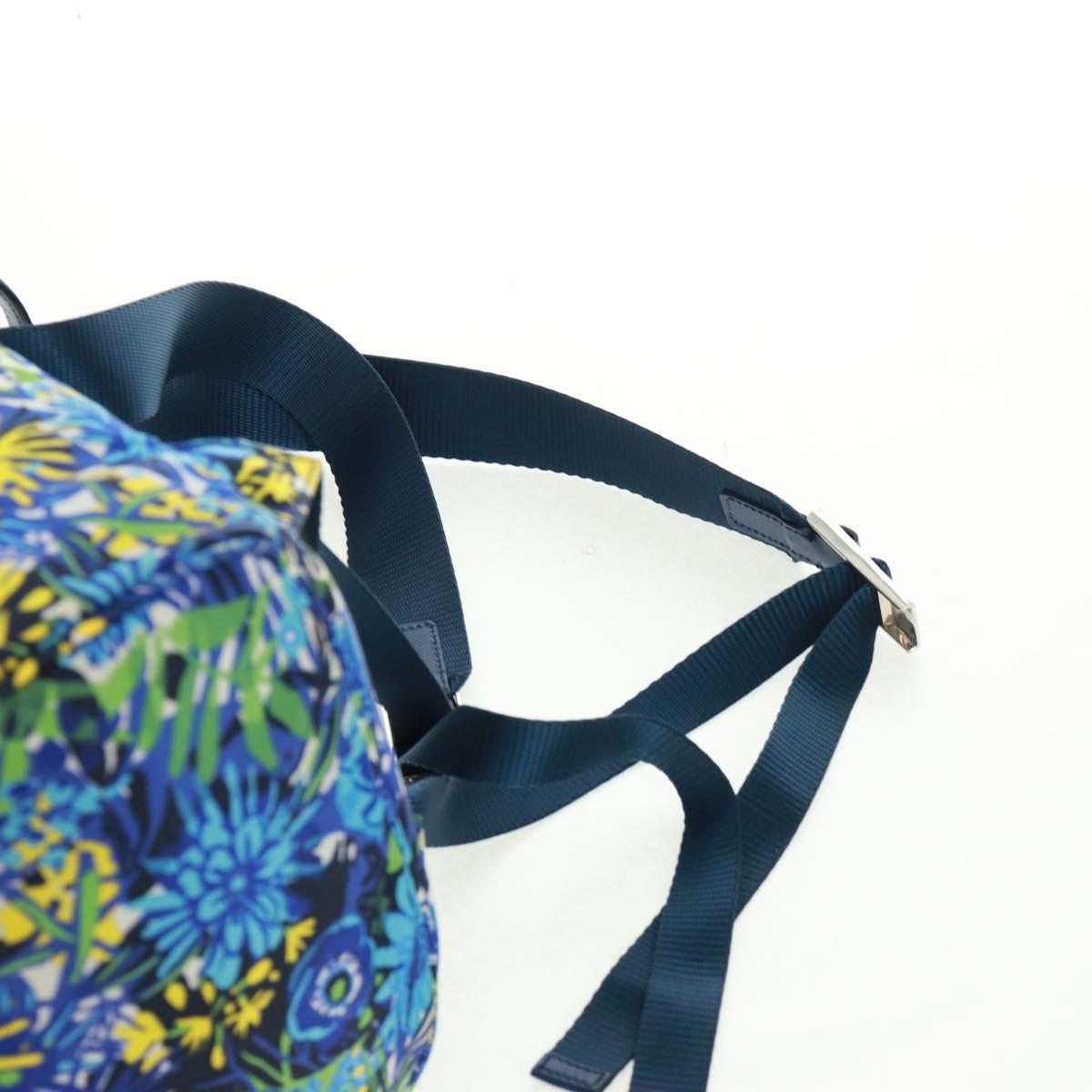 PRADA Backpack Nylon Light Blue Silver Auth 169566V