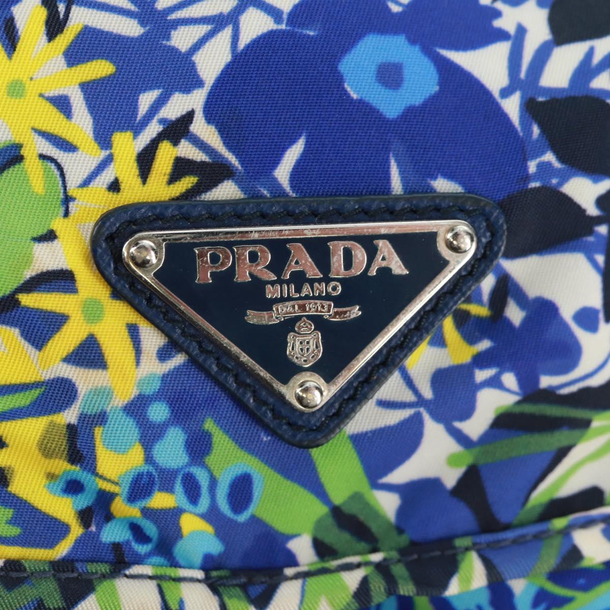 PRADA Backpack Nylon Light Blue Silver Auth 169566V