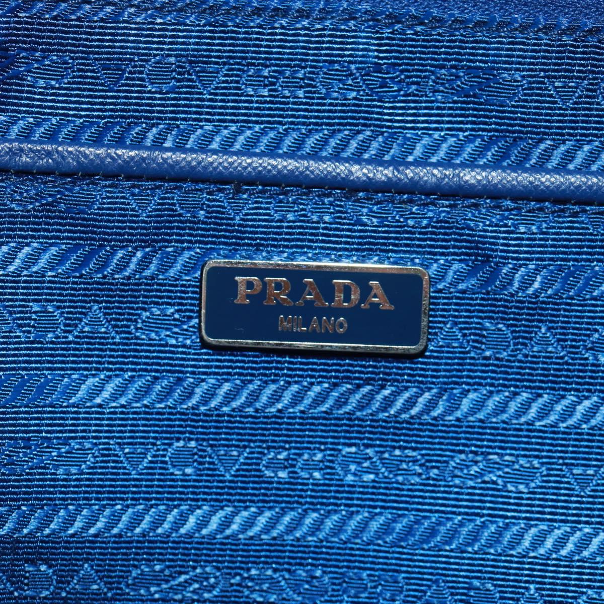 PRADA Backpack Nylon Light Blue Silver Auth 169566V