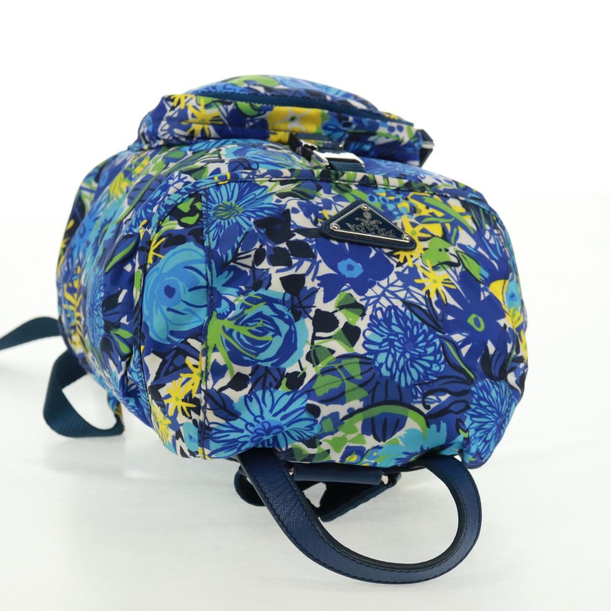 PRADA Backpack Nylon Light Blue Silver Auth 169566V