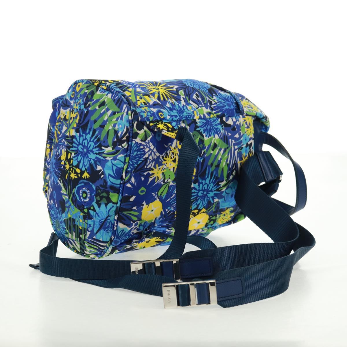PRADA Backpack Nylon Light Blue Silver Auth 169566V