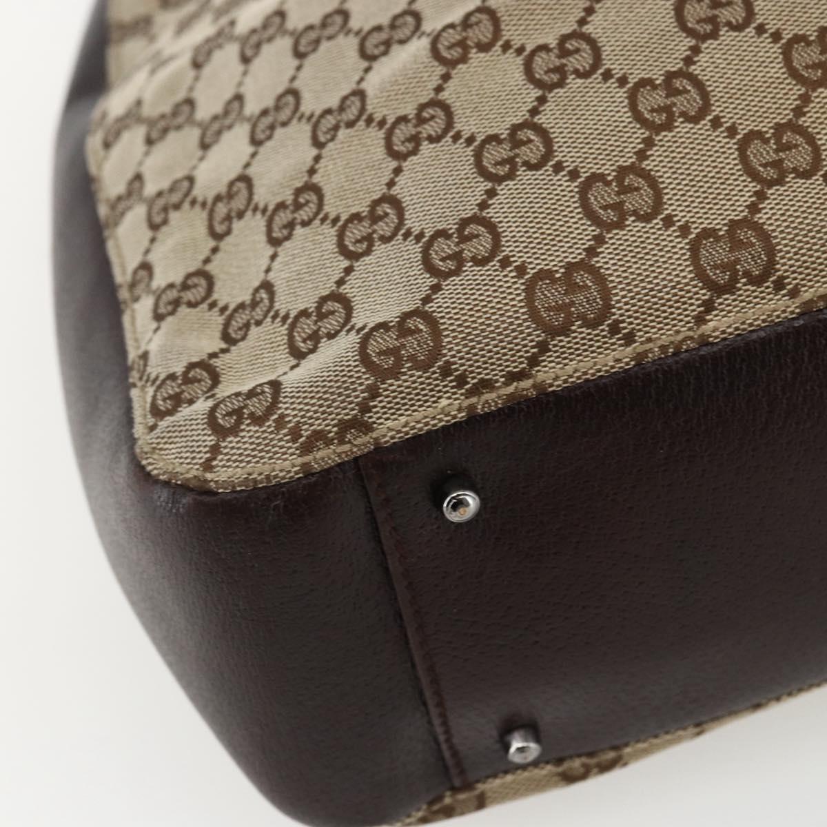 GUCCI GG Canvas Tote Bag Beige Silver 115016 Auth 169570