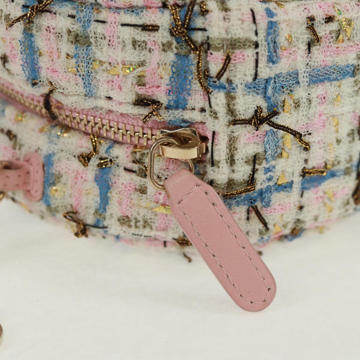 CHANEL Chain Shoulder Bag Tweed Multicolor Gold CC Auth 169572SAM