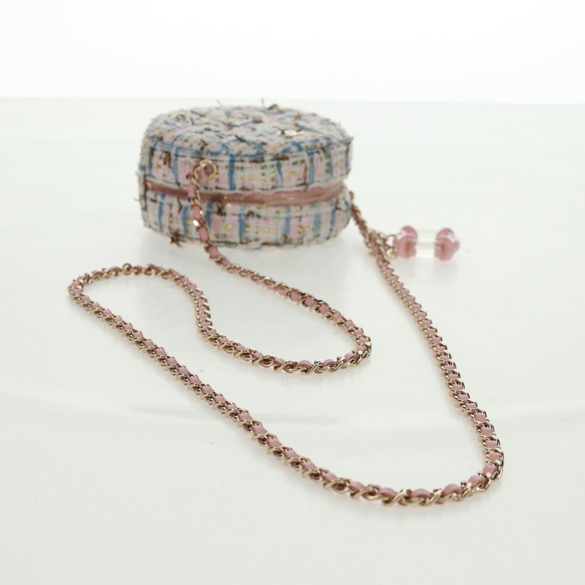 CHANEL Chain Shoulder Bag Tweed Multicolor Gold CC Auth 169572SAM