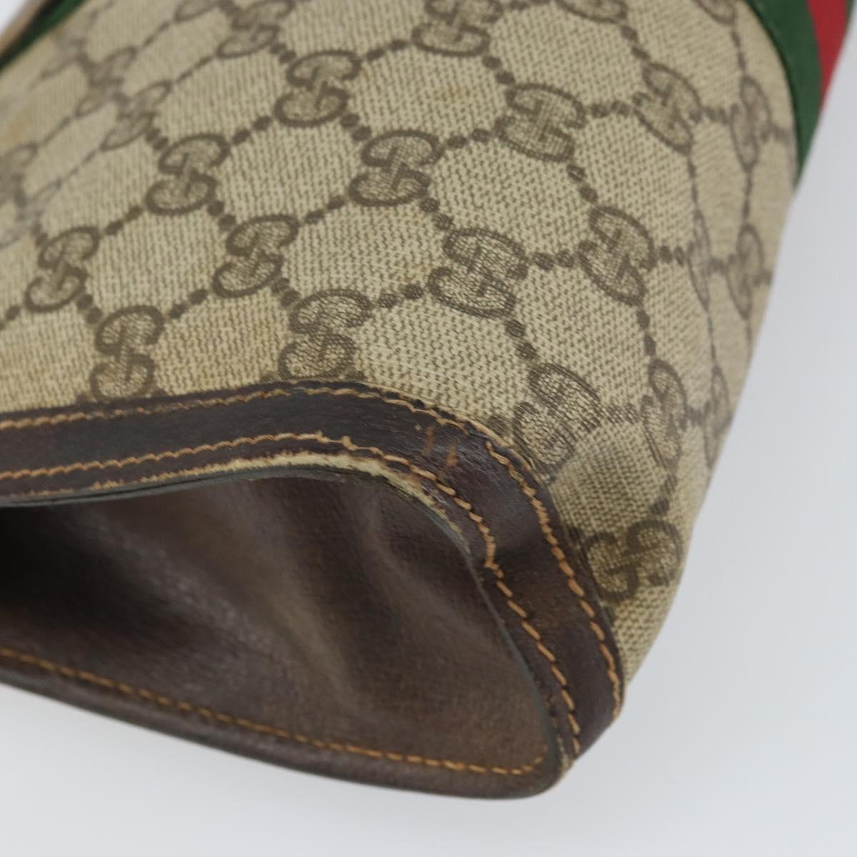 GUCCI GG Supreme Web Sherry Line Clutch Bag PVC Beige 41 001 2125 28 Auth 169573