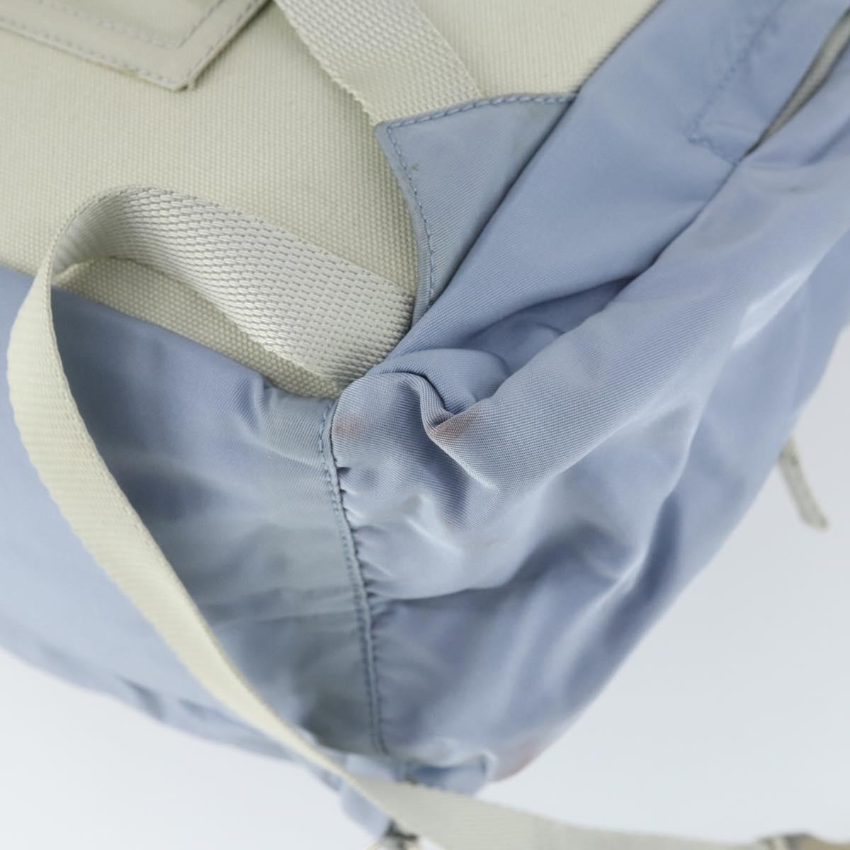 PRADA Backpack Nylon Light Blue Silver Auth 169576