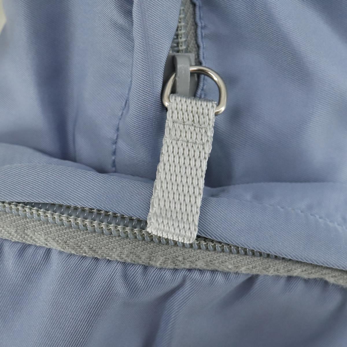 PRADA Backpack Nylon Light Blue Silver Auth 169576