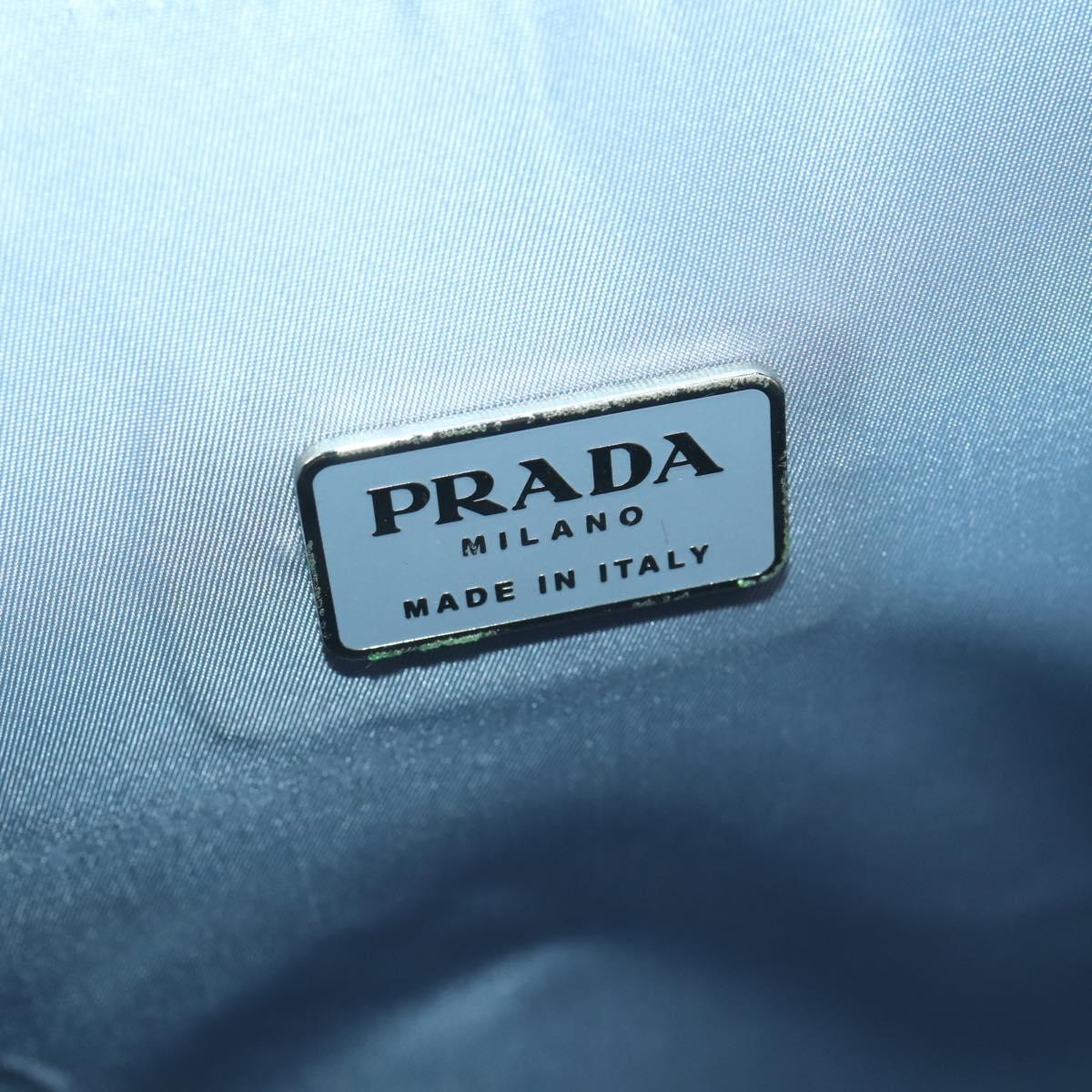 PRADA Backpack Nylon Light Blue Silver Auth 169576