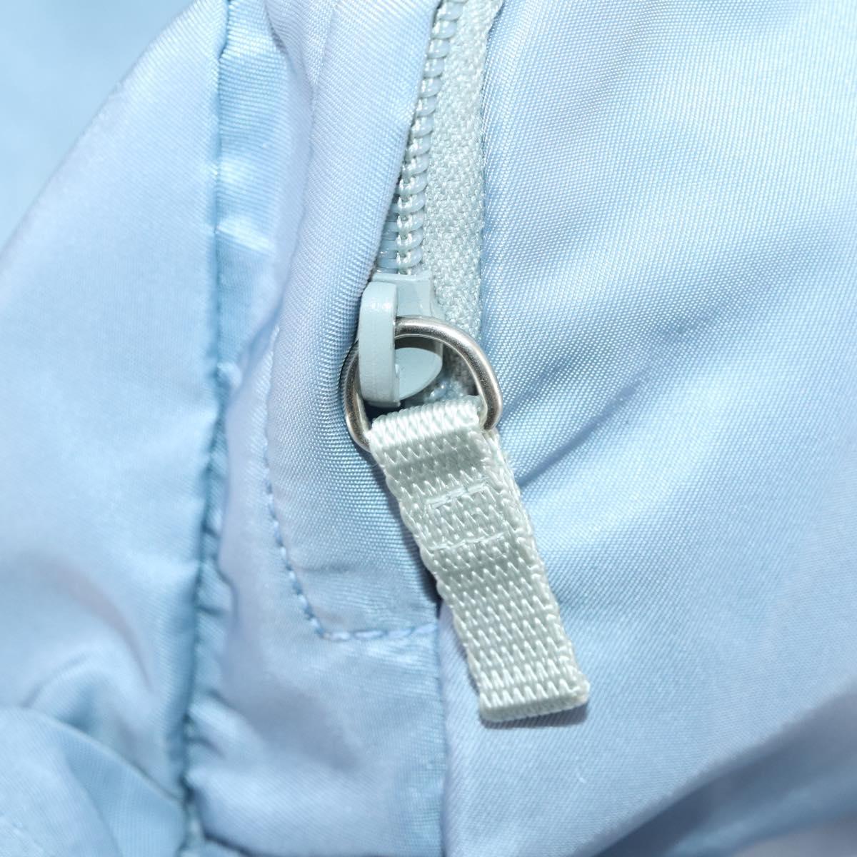 PRADA Backpack Nylon Light Blue Silver Auth 169576