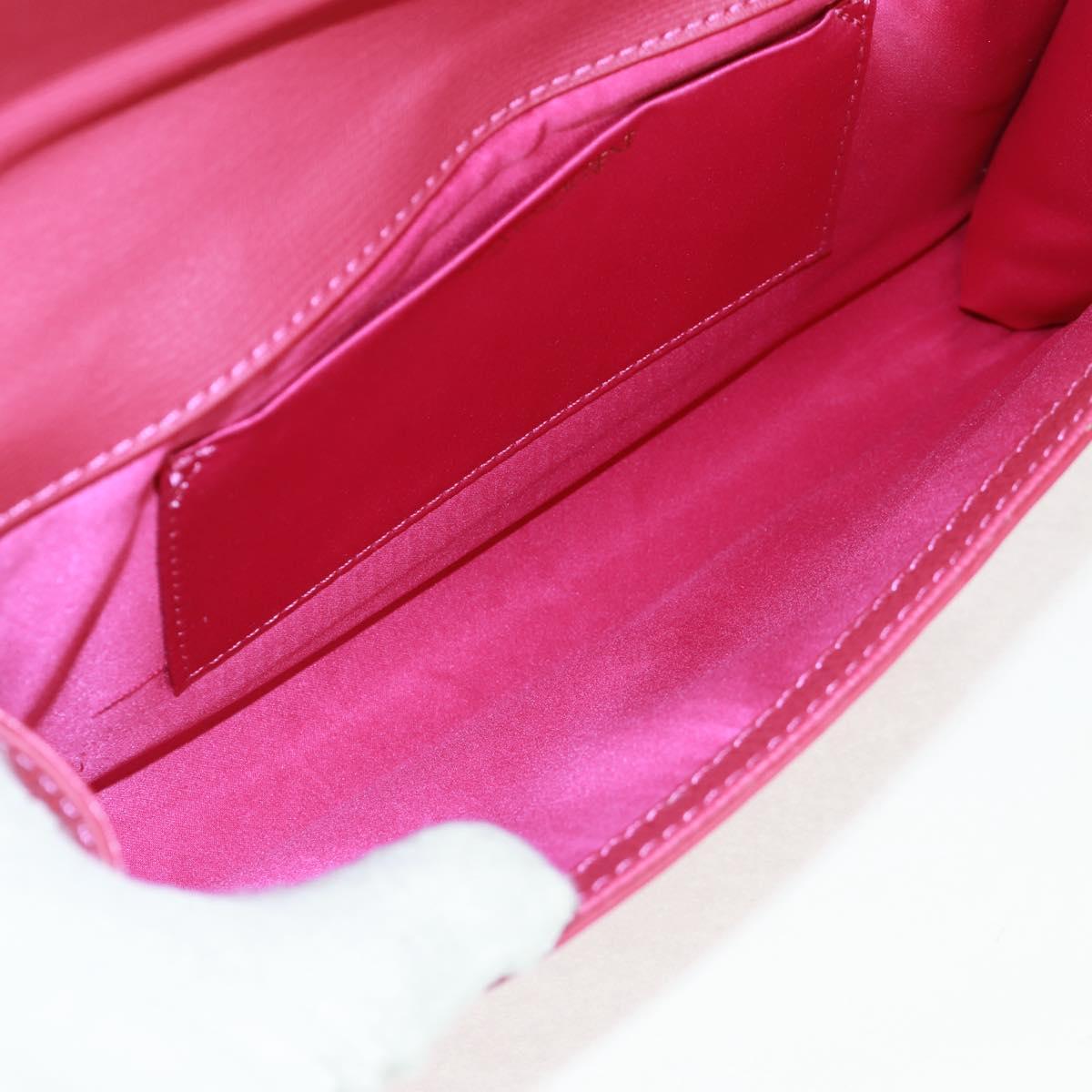 SAINT LAURENT Y line Clutch Bag Leather Pink Gold Auth 169595V