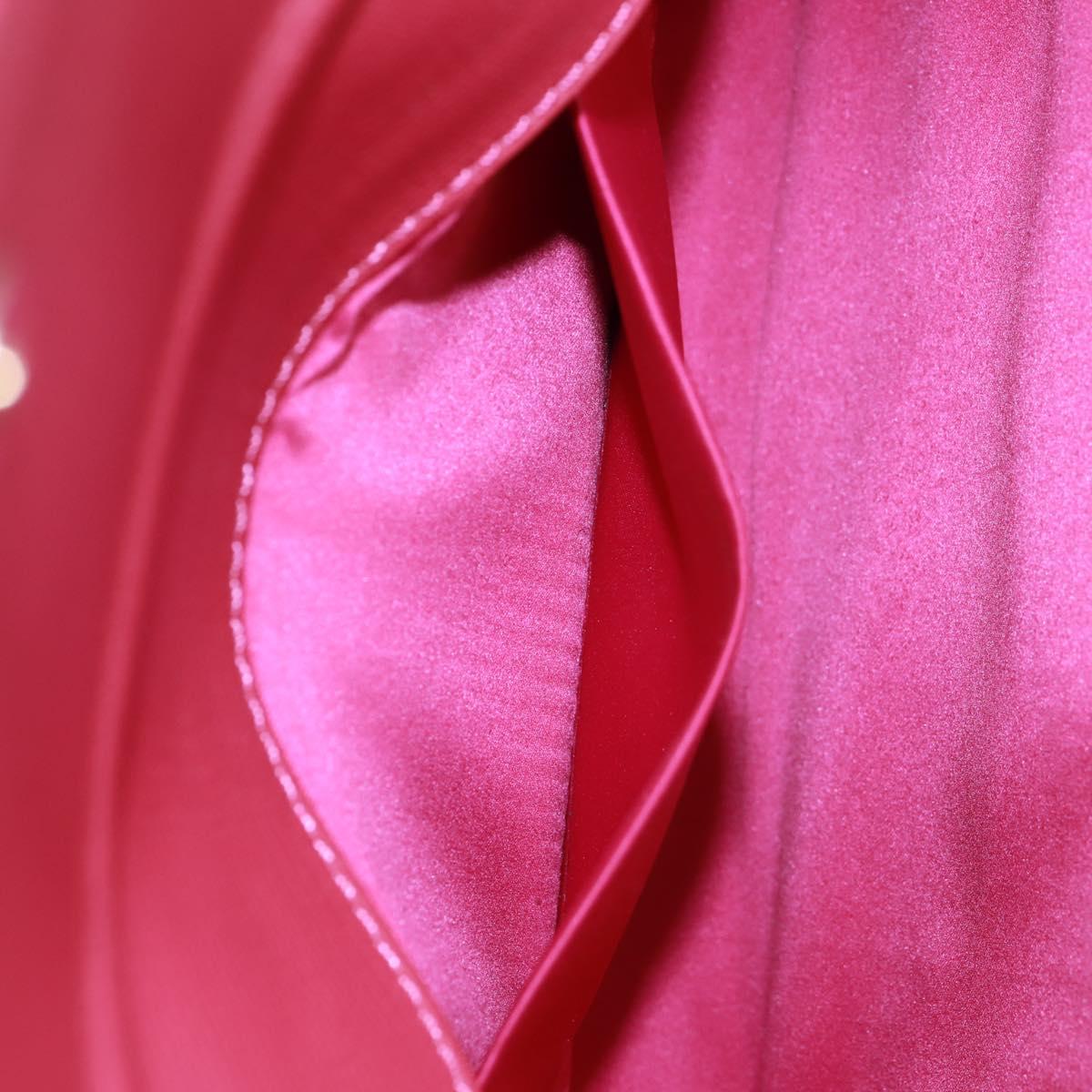 SAINT LAURENT Y line Clutch Bag Leather Pink Gold Auth 169595V