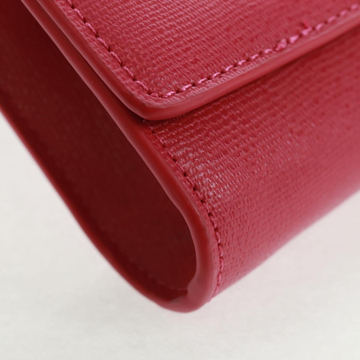 SAINT LAURENT Y line Clutch Bag Leather Pink Gold Auth 169595V