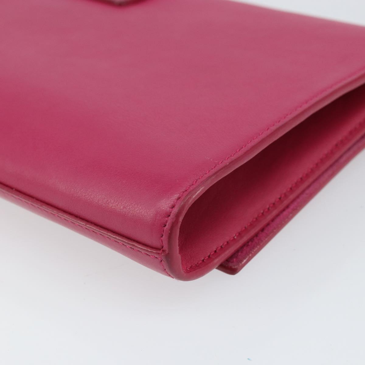 SAINT LAURENT Y Line Clutch Bag Leather Pink Gold 311213 Auth 169599V