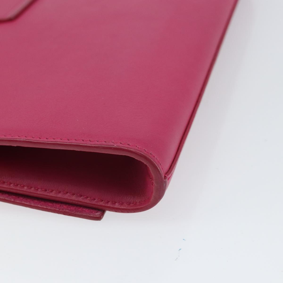 SAINT LAURENT Y Line Clutch Bag Leather Pink Gold 311213 Auth 169599V