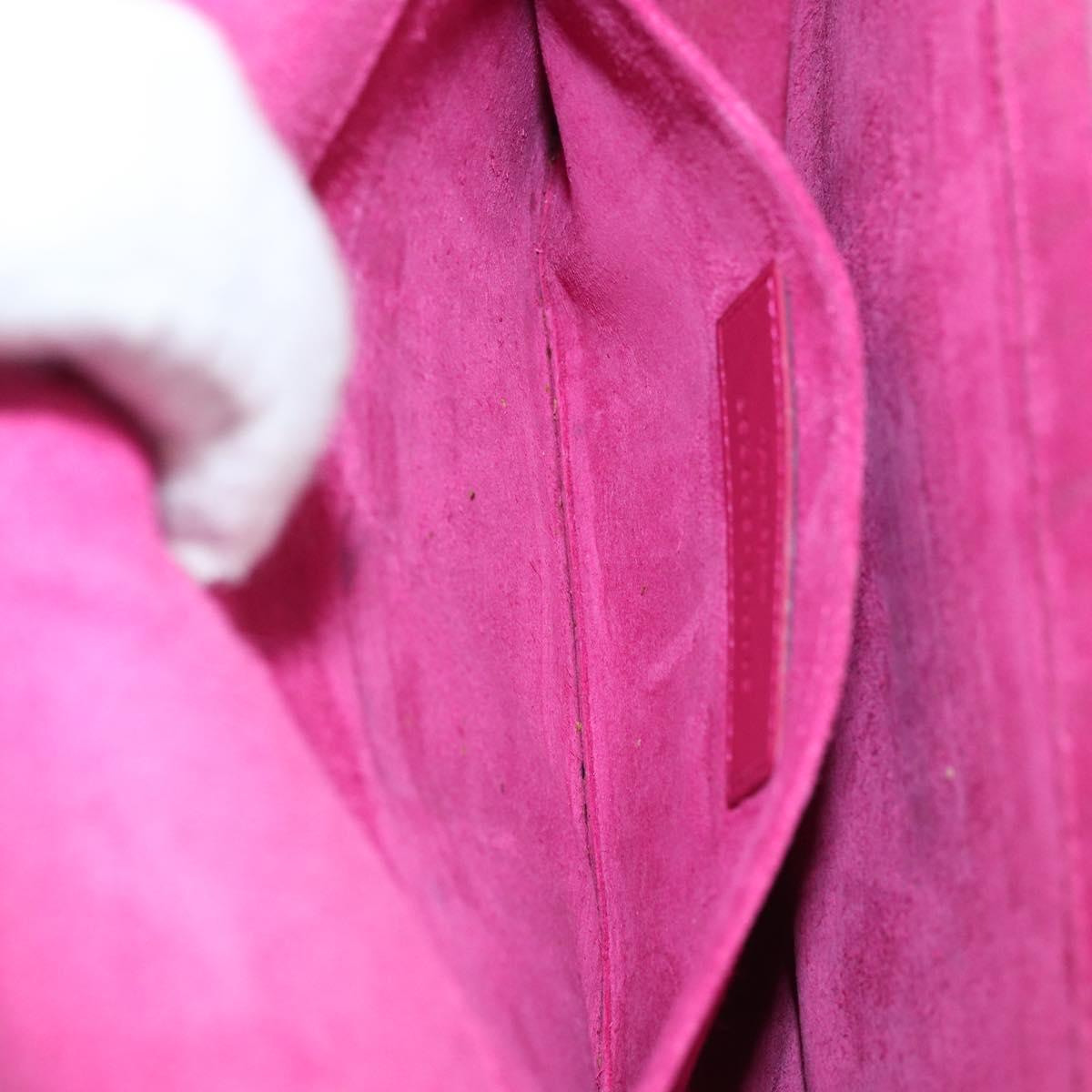 SAINT LAURENT Y Line Clutch Bag Leather Pink Gold 311213 Auth 169599V